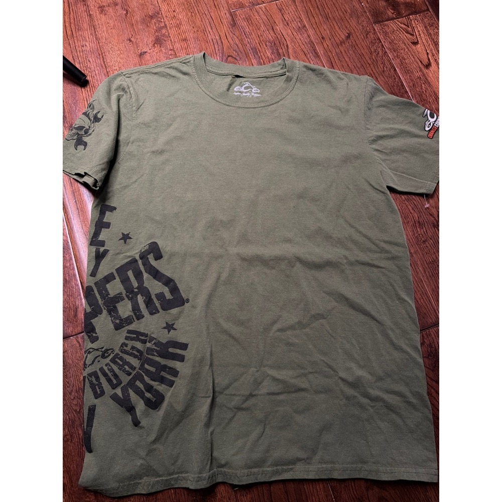 Orange County Choppers Mens T-Shirt Large Olive Green Biker Graphic‎ Tee OCC NY
